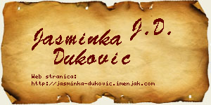 Jasminka Duković vizit kartica